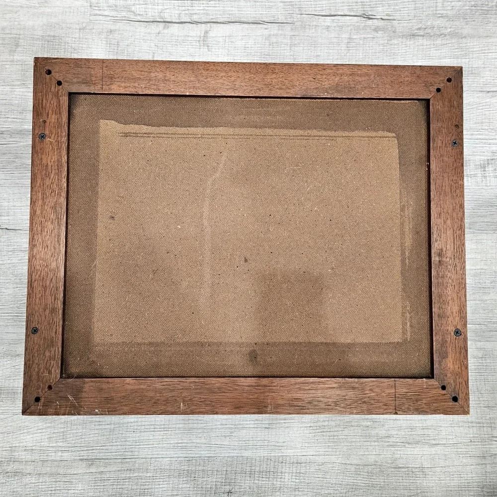 Jewelry Display Case Large Brown Wood Glass Removable 3 Tray Blue Velvet Storage